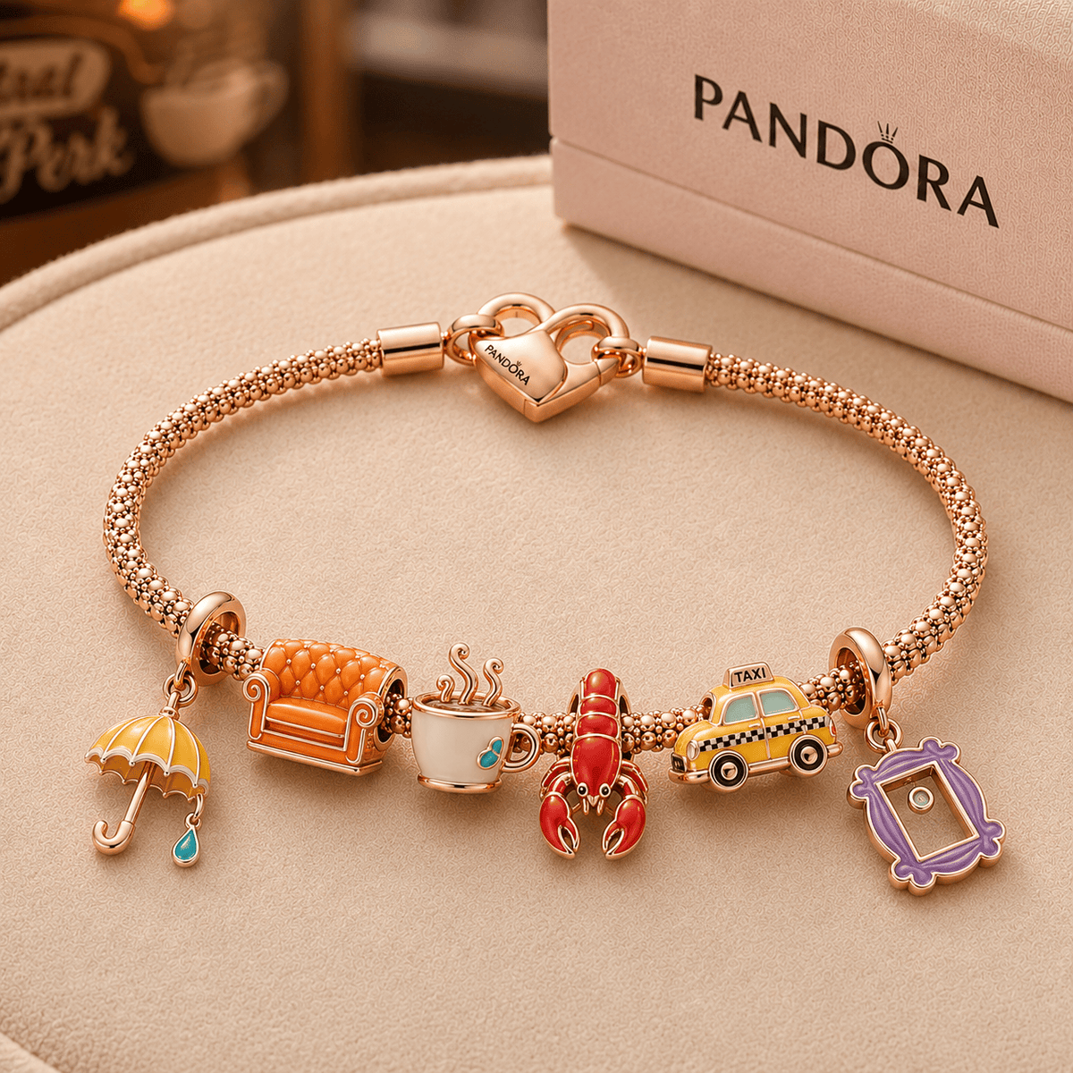 FRS Rose Gold Charm Bracelet Set TTTT
