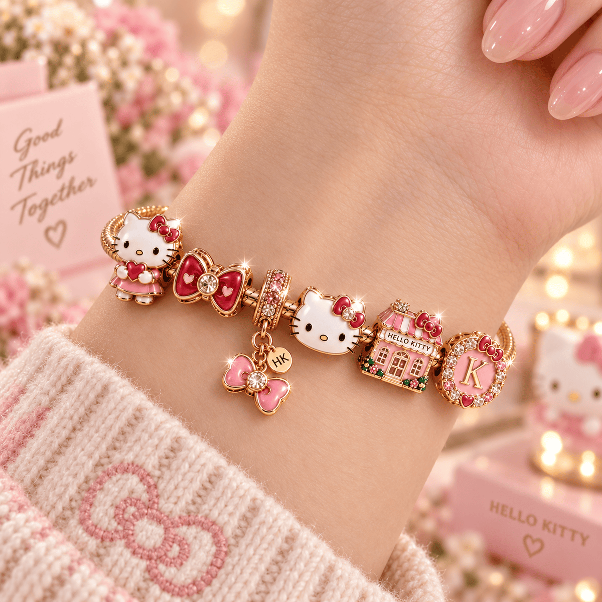HLKT Gold Charm Bracelet Set PNPA