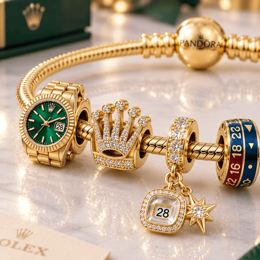 ROLX Gold Charm Bracelet Set VTH