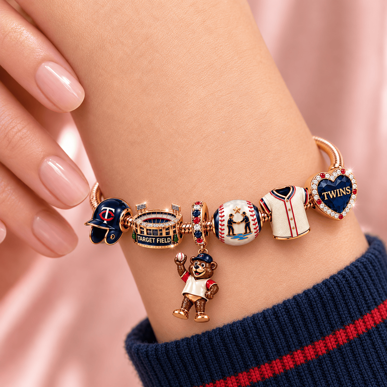 MNST Rose Gold Charm Bracelet Set TMH